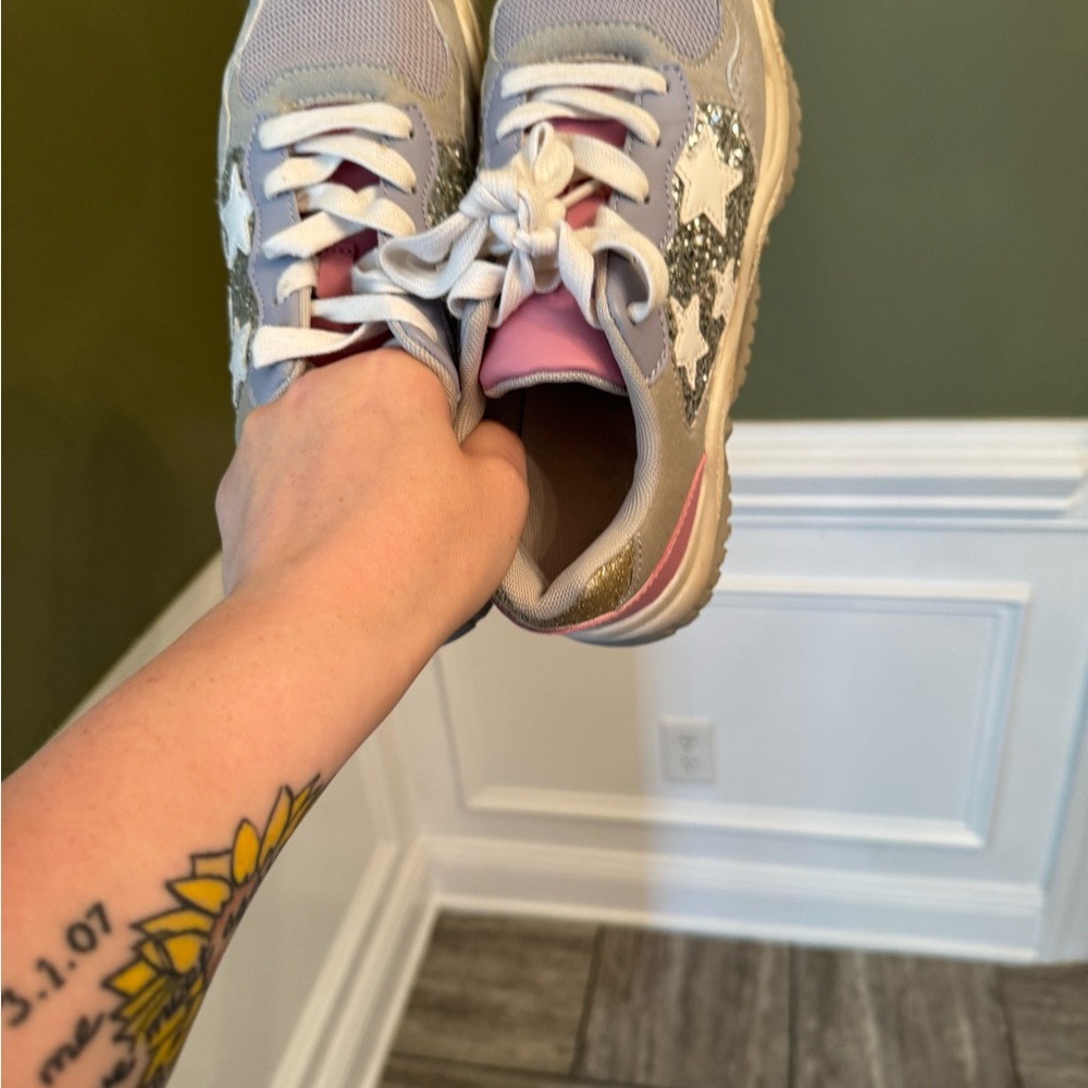 Skechers Kids Sneakers in Pink, Gray, and Gold